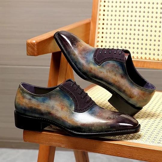 Galaxy Calfskin Fiddle Back Oxford Shoes