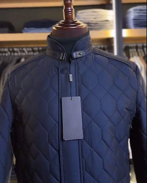 Honeycomb Stitching Stand Collar Insulated Jacket