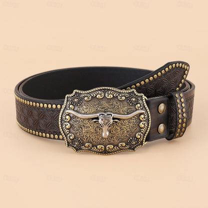 Vintage Carved Western Cowboy Belt