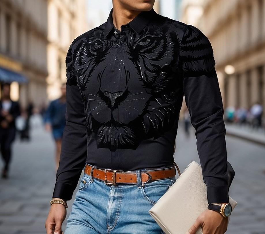 Tiger Head Jacquard Shirt