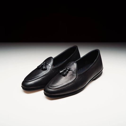 Handmade Genuine Leather Loafers - Black