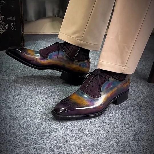 Galaxy Calfskin Fiddle Back Oxford Shoes