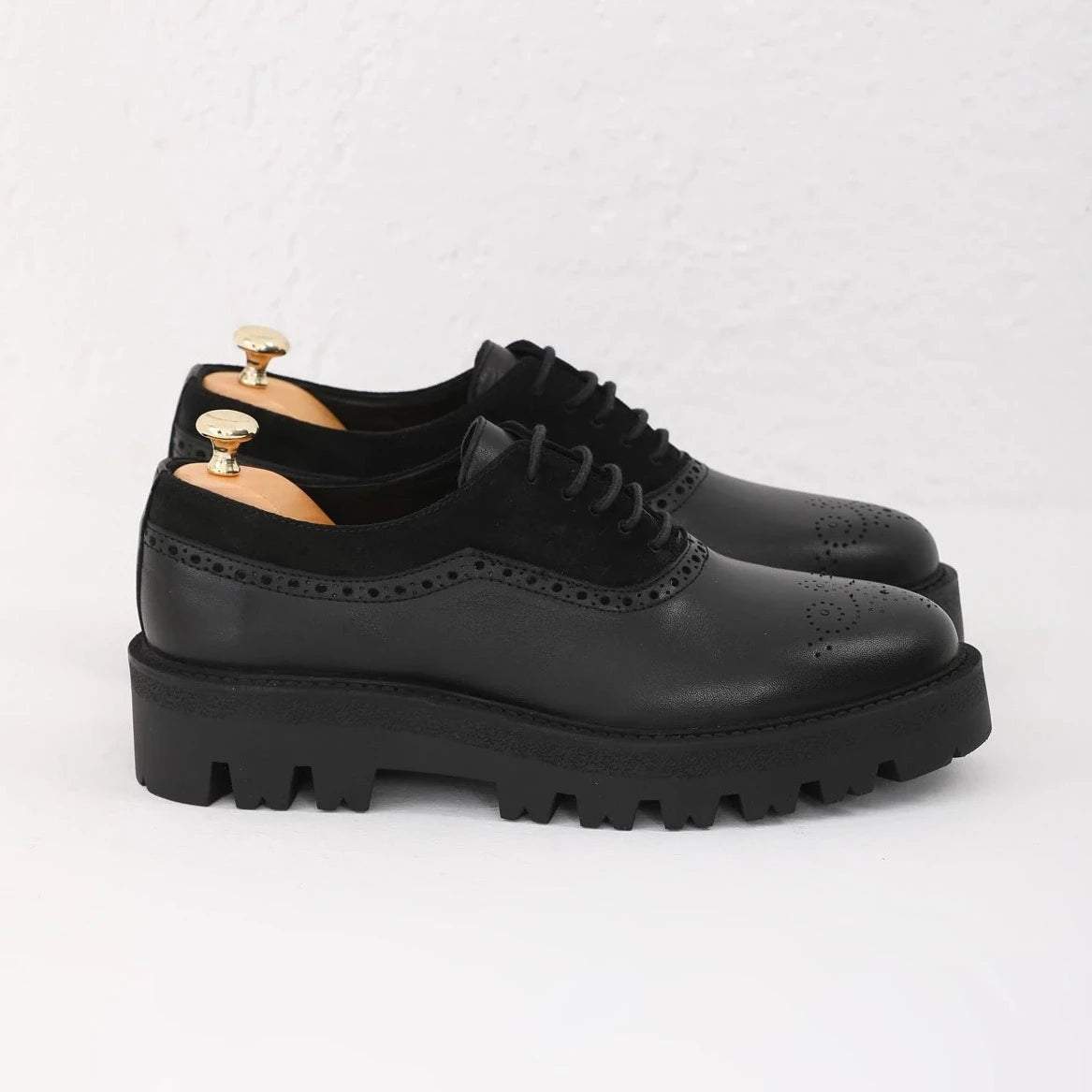 New Men's Classic Genuine Leather And Suede Spliced Casual Shoes