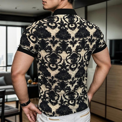 Men's Stand Collar 3D Floral Shirt