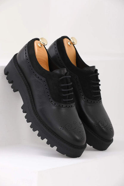 New Men's Classic Genuine Leather And Suede Spliced Casual Shoes