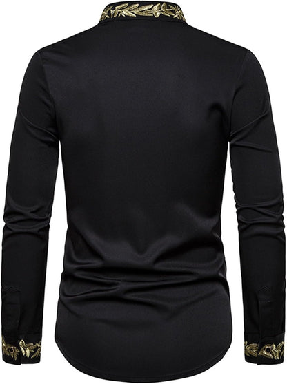 Men's Long Sleeve Embroidered Shirt