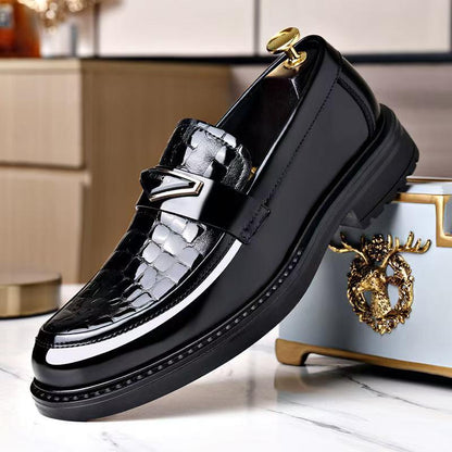 Men's formal British style business leather shoes