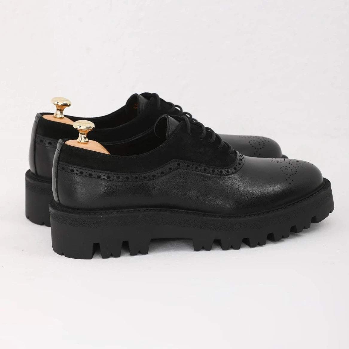 New Men's Classic Genuine Leather And Suede Spliced Casual Shoes