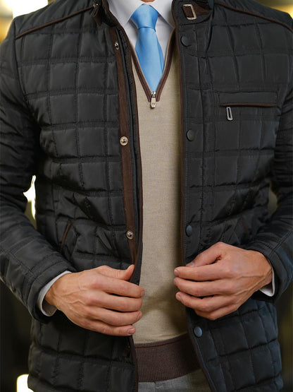 Men's Square Plaid Cotton-padded Jacket