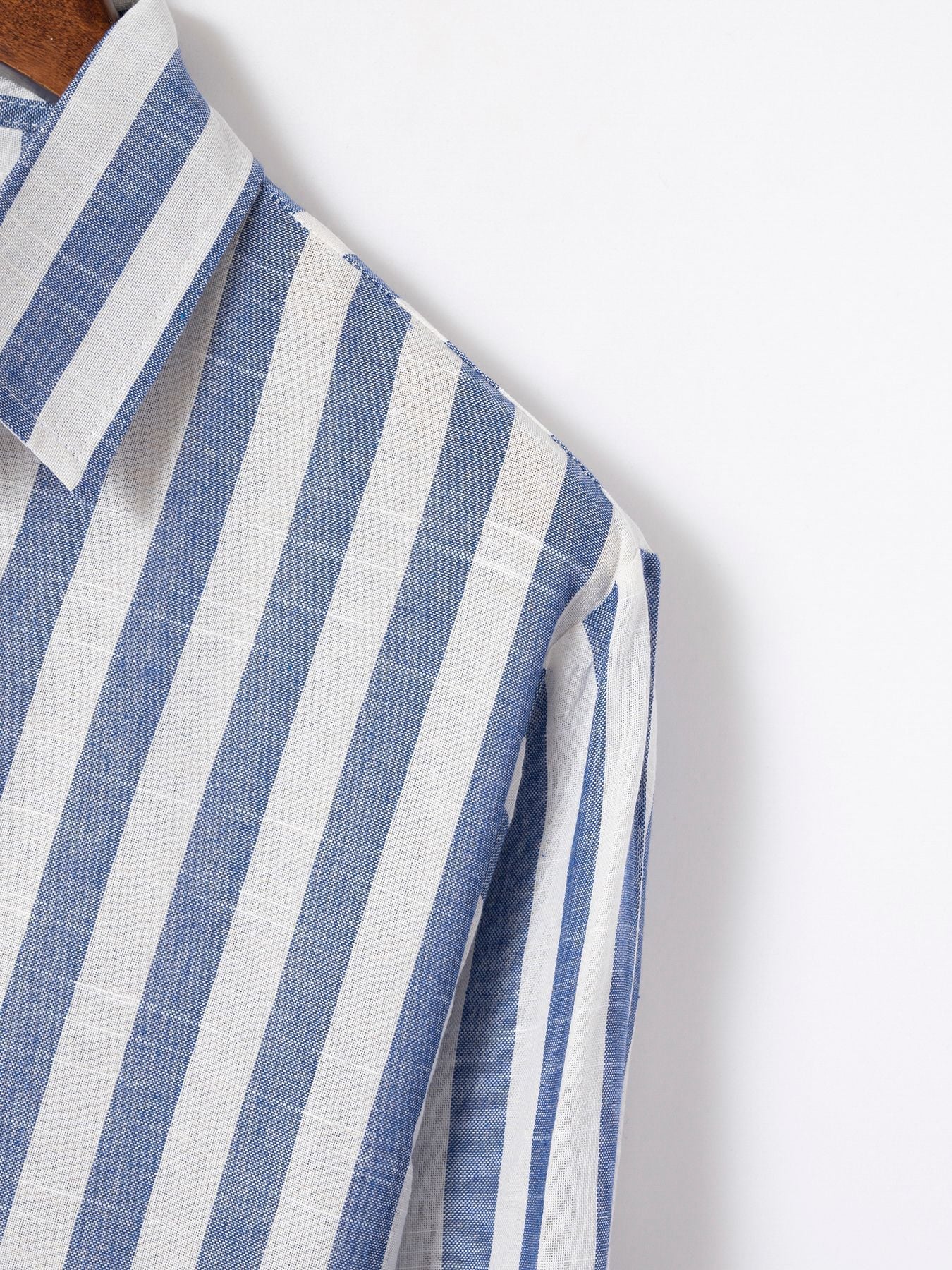 Striped Cotton And Linen Casual Shirt