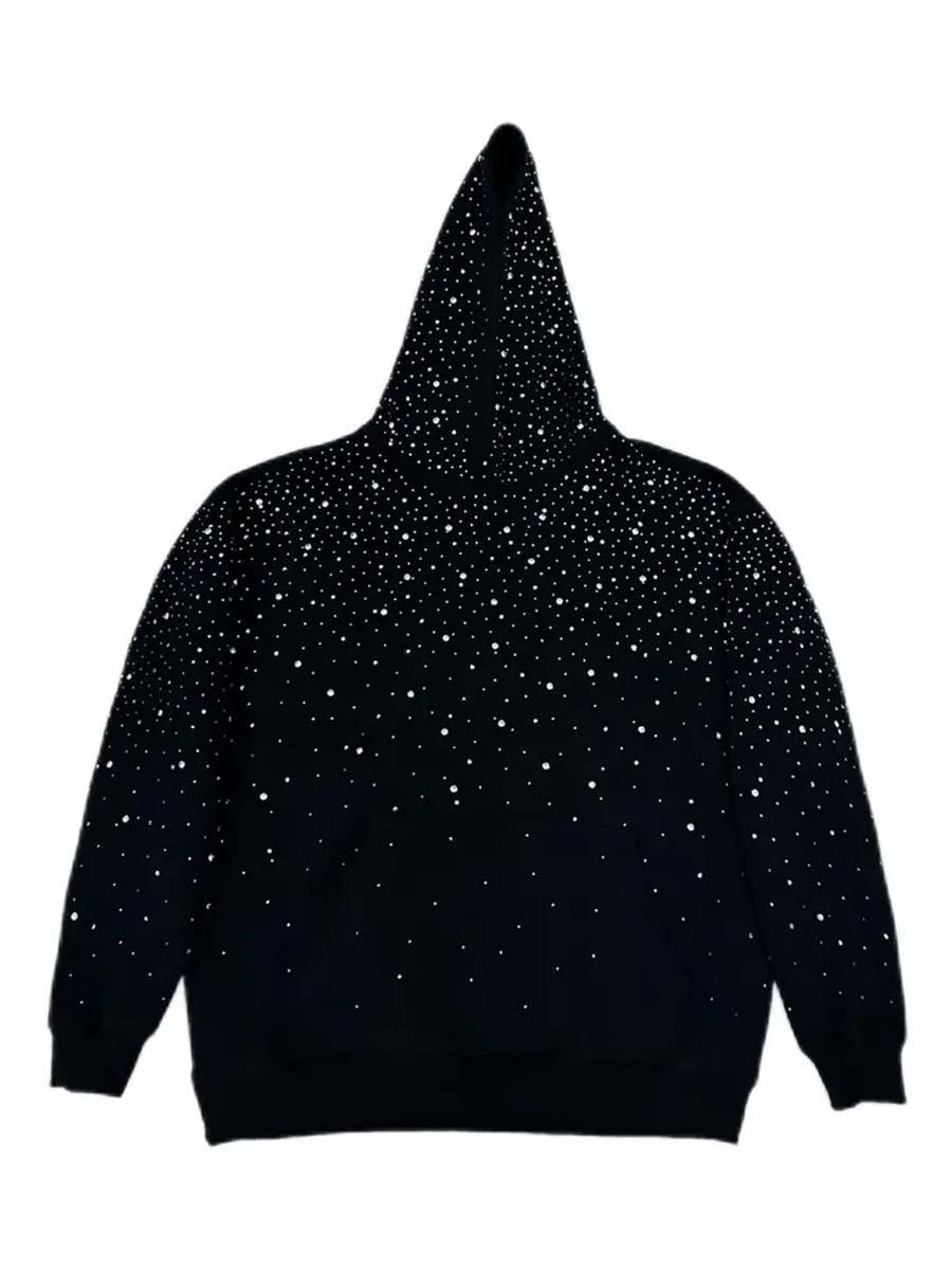 Fashion Rhinestone Sparkle Loose Hoodie