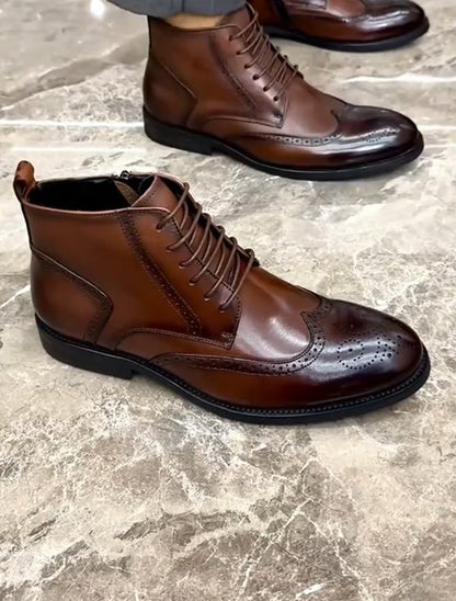 British Style Business High Top Leather Boots