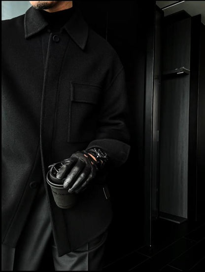 Men's new lapel solid color jacket