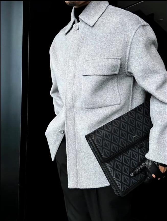 Men's new lapel solid color jacket