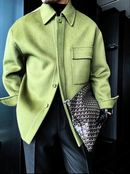 Men's new lapel solid color jacket