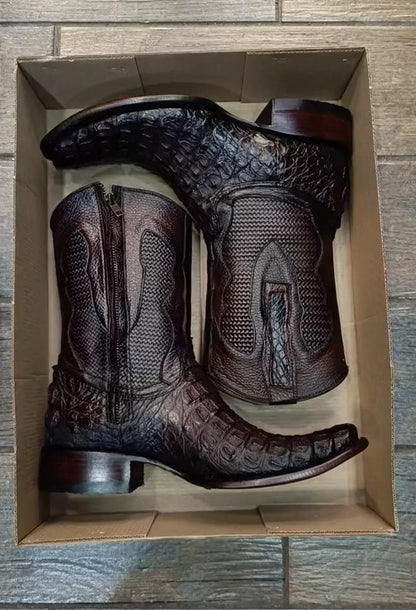 Men's Handmade Crocodile Leather Boots