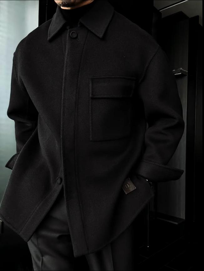 Men's new lapel solid color jacket