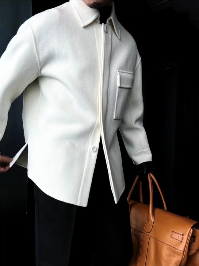 Men's new lapel solid color jacket