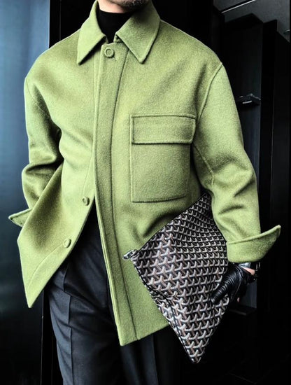 Men's new lapel solid color jacket