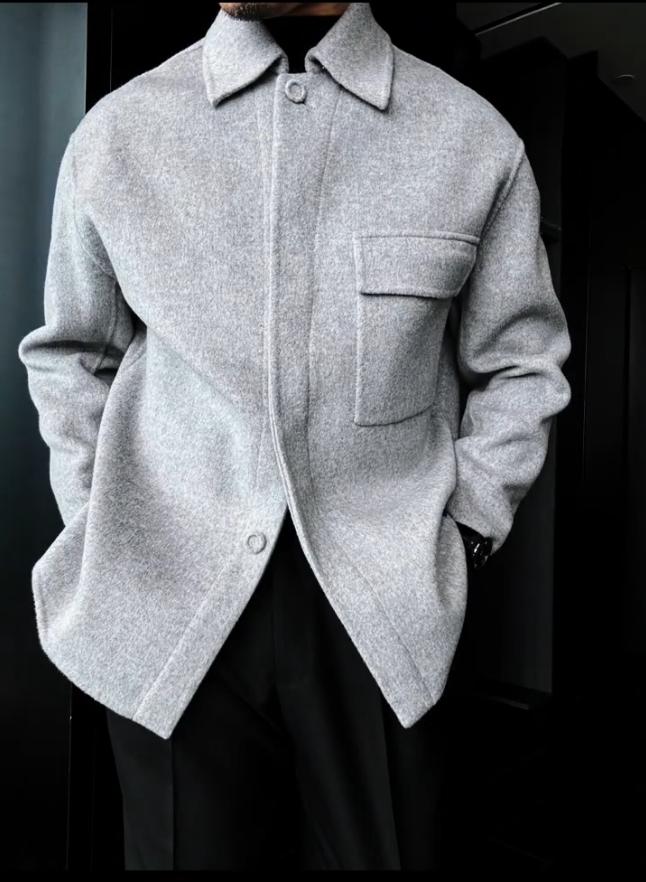 Men's new lapel solid color jacket