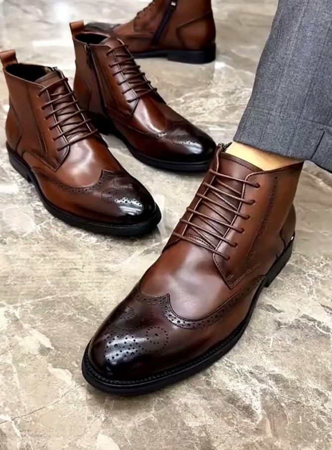 British Style Business High Top Leather Boots