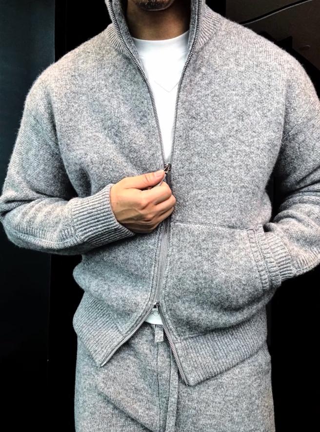 Men's Turtleneck Knitted Cardigan Casual Suit